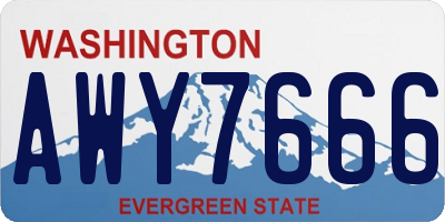 WA license plate AWY7666