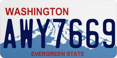 WA license plate AWY7669