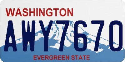 WA license plate AWY7670