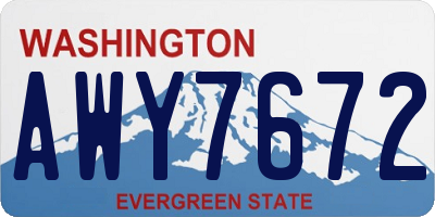 WA license plate AWY7672