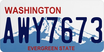 WA license plate AWY7673