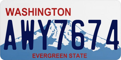 WA license plate AWY7674