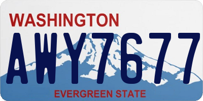 WA license plate AWY7677