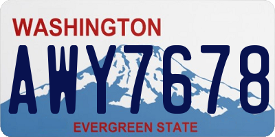 WA license plate AWY7678