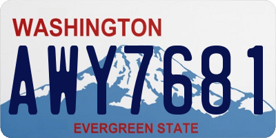 WA license plate AWY7681