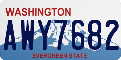 WA license plate AWY7682