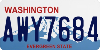 WA license plate AWY7684