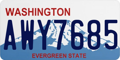 WA license plate AWY7685