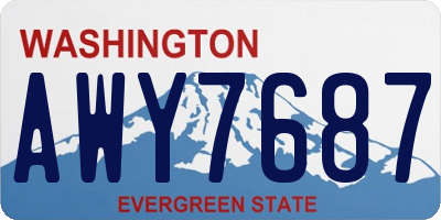 WA license plate AWY7687