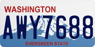 WA license plate AWY7688