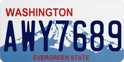 WA license plate AWY7689