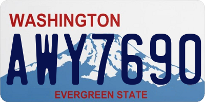 WA license plate AWY7690