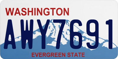 WA license plate AWY7691
