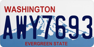 WA license plate AWY7693