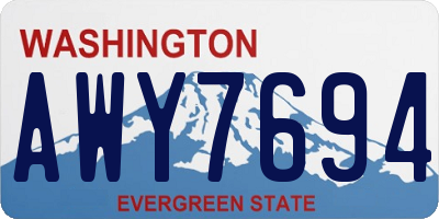 WA license plate AWY7694