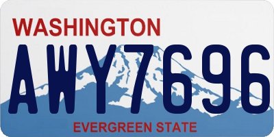 WA license plate AWY7696