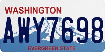 WA license plate AWY7698