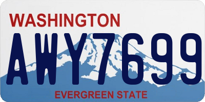 WA license plate AWY7699