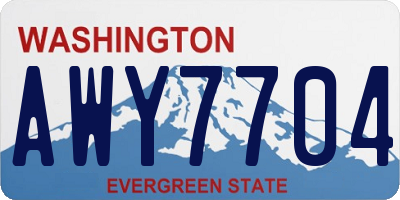 WA license plate AWY7704