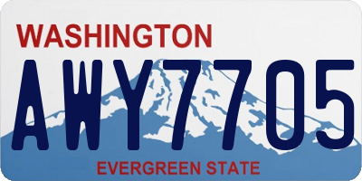 WA license plate AWY7705