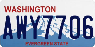 WA license plate AWY7706