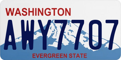 WA license plate AWY7707