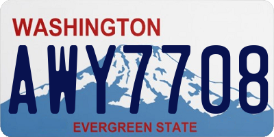 WA license plate AWY7708
