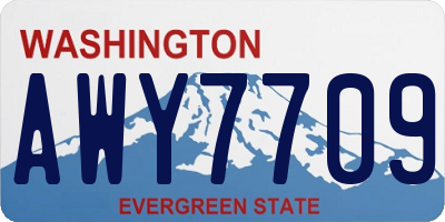 WA license plate AWY7709
