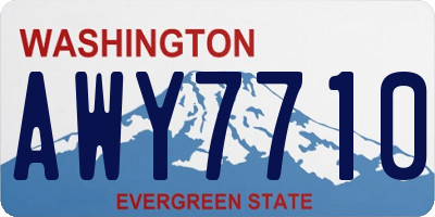 WA license plate AWY7710