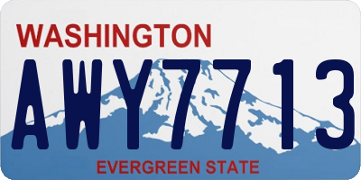 WA license plate AWY7713
