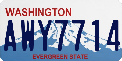 WA license plate AWY7714