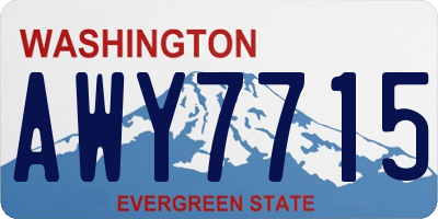 WA license plate AWY7715