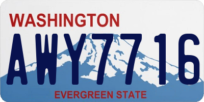 WA license plate AWY7716