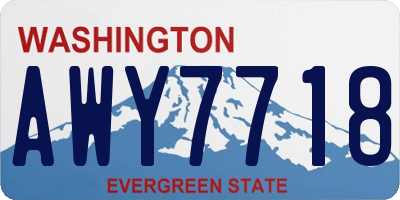 WA license plate AWY7718