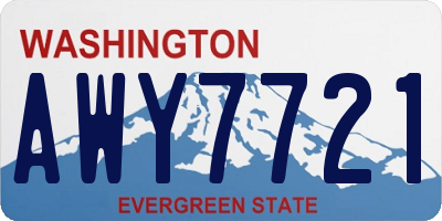 WA license plate AWY7721