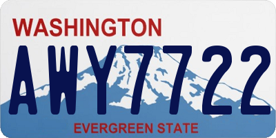 WA license plate AWY7722