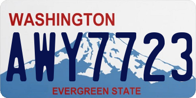 WA license plate AWY7723