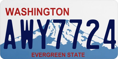 WA license plate AWY7724
