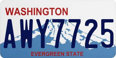 WA license plate AWY7725