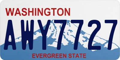 WA license plate AWY7727