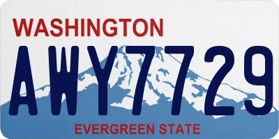 WA license plate AWY7729