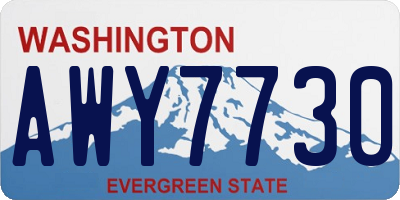 WA license plate AWY7730