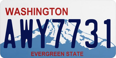 WA license plate AWY7731