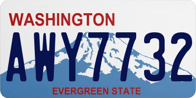 WA license plate AWY7732