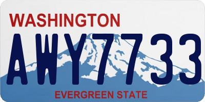 WA license plate AWY7733
