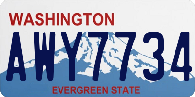WA license plate AWY7734