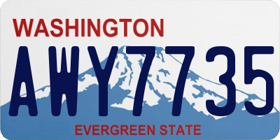 WA license plate AWY7735