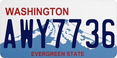 WA license plate AWY7736