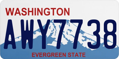 WA license plate AWY7738