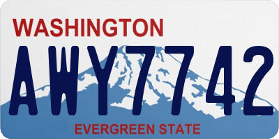 WA license plate AWY7742